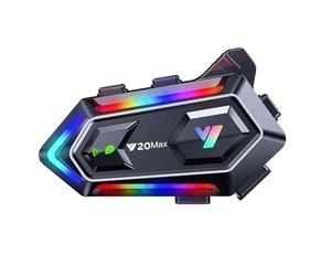 NXPGKEA Motorcycle Helmet Speakers, Waterproof Motorbike Helmet Intercom Communication System Bluetooth Headset Helmet Headphone Hi-Fi/IPX6 All Helmet 1000mAh 300m Music Sharing GPS with Soft Mic RGB