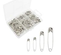 NXPUXP 150 Pezzi in 4 Misure Spille da Balia,Spilla di sicurezza in metallo,Adatto per cucire abiti artigianali,19mm,22mm,28mm,38mm(Argento)