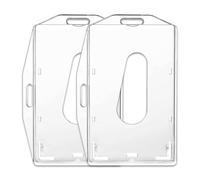NXPUXP 2 Pezzi Porta Badge,Porta Badge In Plastica Rigida Trasparente,Porta Carte Di Credito Con Slot Per Pollice,Per Ufficio Scuola Id Carte Licenze Pass