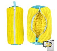 NXPUXP 2 Pezzi Sacchetto per Lavare Scarpe,Riutilizzabile e Resistente Borsa per Bucato per Scarpe,Borsa da Biancheria per Scarpe con Cerniera per Proteggere le Scarpe(Giallo)