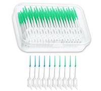 NXPUXP 200 Pezzi Spazzolini Interdentali Silicone,Spazzolini Scovolini Silicone,Scovolini Interdentali,Utilizzato Per Rimuovere I Residui Di Cibo E Pulire I Denti (Blu-Verde)