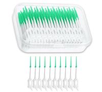 NXPUXP 200 Pezzi Spazzolini Scovolini Silicone,Scovolini Dentali,Scovolini Interdentali,Scovolini Denti-Scovolini per Gli Spazi Interdentali(Verde)