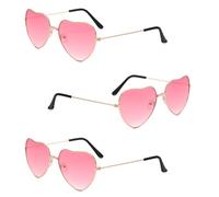 NXPUXP 3 Pezzi Occhiali Da Sole A Forma Di Cuore,Occhiali A Forma Di Cuore Rosa,Occhiali Da Sole Hippie,Accessori In Stile Hippie Retrò Per Uomini E Donne
