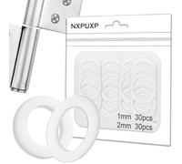 NXPUXP 60 Pezzi Rondella Plastica per Cerniere di Porte,Anelli di Plastica per Cerniere per Porte,Kit Guarnizioni Alzaporta In Nylon,Per Porte Standard (1 mm 30 pezzi e 2 mm 30 pezzi)