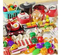 NXPZ 102 Pcs Cucina Giocattolo per Bambini, Accessori per Cucine da Esterno, Giochi di Ruolo in Cucina, con Pentole e Padelle, Adatto per Bambini e Bambine di 3 4 5 6 7 8 Anni
