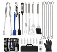 NXPZ 27Pcs Set per Barbecue in Acciaio Inossidabile, Set di Posate da Grill Prof