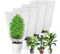NXPZ Cappuccio Protezione Piante, 4 Pezzi 80 x 60 cm Coperture Invernali con Coulisse, Riutilizzabili, Traspiranti, Antistrappo per Piante da Giardino, Olivi e Palme