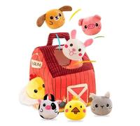 NXPZ Giocattolo Bambino 0-12 Mesi, Peluche sensoriale Montessori Animali Fattoria Dolce, Antincendio Calmo & Risveglio Precoce, Regalo Nascita Ragazzo/Ragazza 3 6 9 Mesi, Stimola Motricità ed
