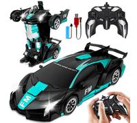 NXPZ Macchina Telecomandata Bambini, Giocattolo auto Robot Trasformabile 2 in 1, Macchina Radiocomandata con Luci LED, per Ragazzi e Ragazze 3 4 5 6 7 8 9 10 11 12 Anni, Regalo Natale e Compleanno
