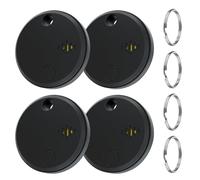 NXPZ Tag Tracker Bluetooth 4 Pezzi Nero, Compatibile con l'App Apple Find My (Solo iOS, Non Compatibile con Android), Tracker con Anello Portachiavi, per Valigie/Portafogli/Chiavi/Borse