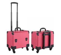 NXSLONE Trolley Make Up,Valigia Porta Trucchi, Custodia for Trucco Professionale for Ricamo su Unghie, Custodia for Cosmetici con rotelle, Organizer for Bellezza(Red-b)