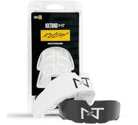Nxtrnd Rush - Set di 2 paradenti a doppio strato, per calcio, boxe, MMA, basket, hockey, lacrosse, giovani e adulti (nero e bianco)