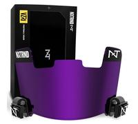 Nxtrnd VZR1 Visiera per casco da calcio professionale scudo per caschi da calcio giovanile e caschi da calcio per adulti include clip per visiera pacchetto decalcomanie e borsa in microfibra (viola)