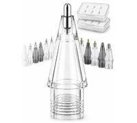 NXVX Confezione da 12 punte per stilo Pro Variety Set - Grigio + Pennini progettati trasparenti compatibili con Apple Pencil Pro/2a generazione/1a generazione/USB-C, 8 diversi materiali inclusi Silver