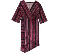 NY Collection Donna a Righe Midi Abito , Rosso, Piccola Taglie Forti, 1XP