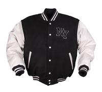 Ny Giubbotto da Baseball Con Toppa S-3XL College Giacca Felpa Rockabilly Sport