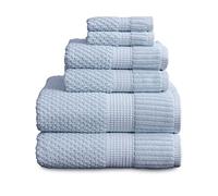 NY Loft Set di 6 asciugamani in 100% cotone, super morbidi e assorbenti, ad asciugatura rapida, 2 asciugamani da bagno, 2 asciugamani per le mani e 2 salviette, cotone strutturato e resistente,