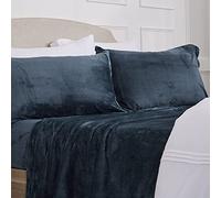 NY Loft Set di lenzuola in micropile ultra morbide, con tasche extra profonde, set di lenzuola in pile extra morbido, pile super soffice, velluto, morbido, caldo, collezione Tribeca (pieno, grigio