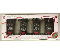 Ny New York Jets Slitta Vacanza Albero di Natale Ornamenti 4 Confezione Nuovo