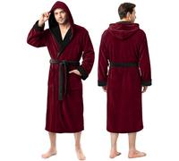NY Threads, Accappatoio da uomo in pile con cappuccio lungo in peluche, Small-Medium (Pack of 1)