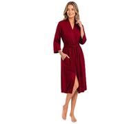 NY Threads Misto Cotone Vestaglia Donna Morbido Accappatoio Donna Camicia da notte (Borgogna, M)