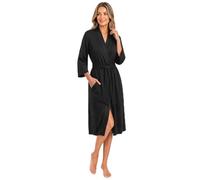 NY Threads Misto Cotone Vestaglia Donna Morbido Accappatoio Donna Camicia da notte (Nero, M)