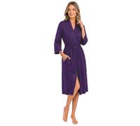 NY Threads Misto Cotone Vestaglia Donna Morbido Accappatoio Donna Camicia da notte (Viola Reale, XL)