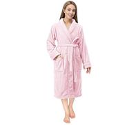 NY Threads vestaglia da donna con collo a scialle, morbida e soffice, abbigliamento per la notte e per il relax, Grande, Rosa Chiaro