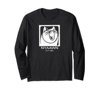 Nyaawn Gatto Suono Giapponese Kawaii Gattino Carino Maglia a Manica