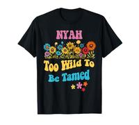 Nyah Name Cute Retro Girls Wildflower Nyah Name Maglietta