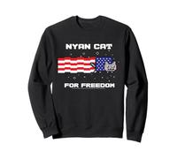 Nyan Cat American Flag for Freedom USA Funny Internet Meme Felpa