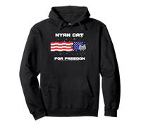 Nyan Cat American Flag for Freedom USA Funny Internet Meme Felpa con Cappuccio