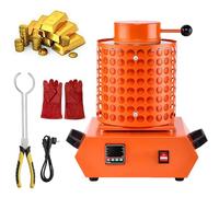 NYANS 2200W Gold Melting Electric Oven,Digital Metal Melting Machine 2102℉,Temperature Control Screen,Metal Melting Kit with Graphite Crucible Scrap Melting,Silver Orange-2kg