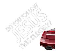 Nybhyjka Decalcomanie per auto, decorazione rimovibile per paraurti con Gesù, con scritta in lingua inglese "Do You Follow Jesus This Closely Religious Christious", per guida sicura, camion,