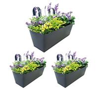 Nybhyjka Fiorina di ringhiera per piante da esterno, fioriera da ringhio balcone - 3x Porta di pianta in metallo con ganci decorazioni portico | Contenitori di giardinaggio esterni per fiori,