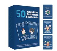 Nybhyjka Flashcard, Scheda di affermazioni sulle distorsioni cognitive, 50 fogli portatile per la salute mentale Flashcard per pratica consapevole migliori relazioni affermazioni