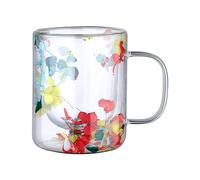 Nybhyjka in a doppio strato, 250 ml, con fiori secchi, per tè, tè freddo, iced americano, latte, succo