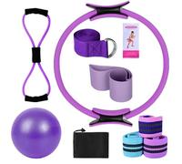 Nybhyjka Kit Home Pilates, Set di Yoga per Donne | Palla da Allenamento, Kit ad Anello Pilates - Accessori per Gli allenamenti Domestici, Cintura slassa Multifunzionale, Fasce da Yoga per Palestra,
