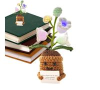 Nybhyjka Lampada da tavolo con fiori di giglio, lampada del giglio della valle - Lampada da comodino floreale all'uncinetto | Lampade da comodino estetiche Decorazioni per la casa per Natale San Festa