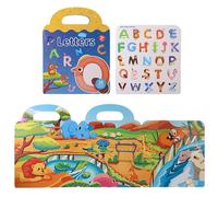 Nybhyjka Libro di adesivi riutilizzabili, Libro di adesivi silenziosi | Adesivi per vocabolario inglese,Giocattoli da viaggio portatili per ragazze ragazzi di età superiore a 3 anni, attività