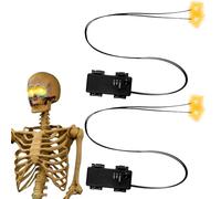 Nybhyjka Occhi luminosi a LED - Occhi luminosi per teschi con timer, decorazioni a LED spettrali per interni ed esterni, zucche di Halloween, scheletri, lapidi