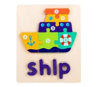 Nybhyjka Puzzle in legno per tutti,Puzzle in legno per, puzzle intelligenza, puzzle di parole e forme per tutti,giocattoli di apprendimento precoce per ragazze e