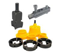 Nybhyjka Set di 9 strumenti per la creazione di filettature in PVC, set di infila filettatori interni/esterni, kit di infila tubi in PVC con varie dimensioni di matrici, infila tubi in PVC con 3
