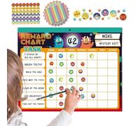 Nybhyjka Tabella delle ricompense per bambini | Tracciatore del comportamento 'addestramento al vasino, magnetico, riutilizzabile, strumento di gestione delle liste di controllo con adesivi per