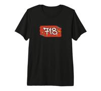 NYC 718 Codice Area Graffiti New York Streetwear Grunge Maglietta Premium