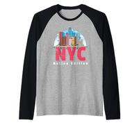 NYC Native Edition Tee New York Skyline per gente del posto donne uomini Maglia con Maniche Raglan