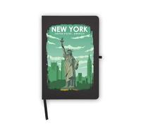 NYC Statua della Libertà Viaggio Destinazione Notebook, pagine vuote, copertina in ecopelle, agenda, diario, quaderno di lavoro