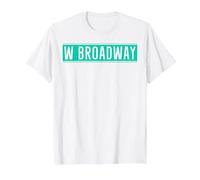 NYC Street Signs West Broadway per Uomini e Donne Maglietta, Uomo, Bianco, 6XL