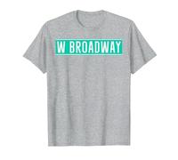 NYC Street Signs West Broadway per Uomini e Donne Maglietta, Uomo, Grigio Melange, 6XL