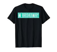 NYC Street Signs West Broadway per Uomini e Donne Maglietta, Uomo, Nero, 6XL